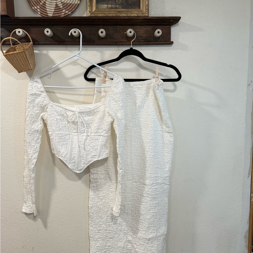 White Textured Two-Piece Set